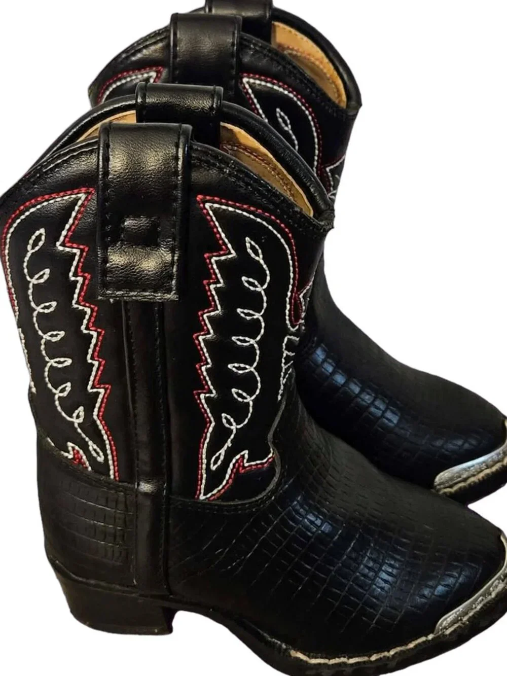 Durango Kids BT740 Lizard Print Western Boots Black Sz 6D  -- ITEM #2455